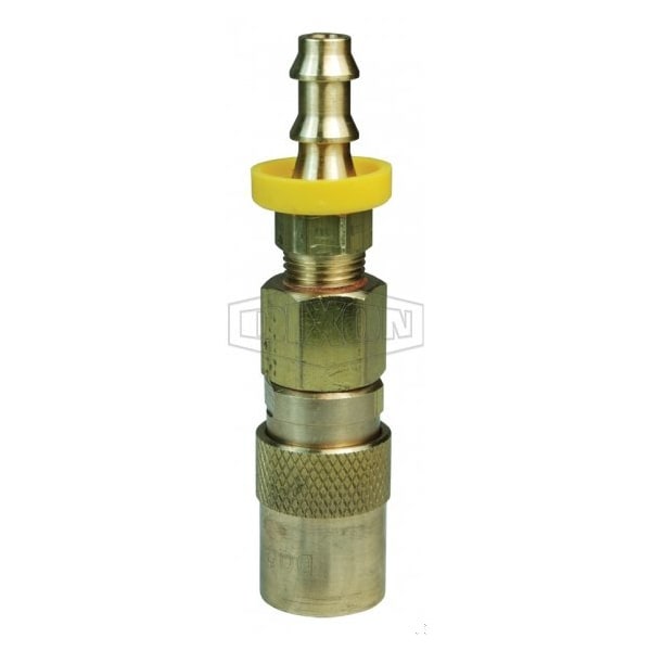 Dixon DQC CM Industrial Mold Interchange Valved Coupler, 1/4 in Nominal, Push-Loc Barb, Brass 2CMB2-B - main